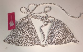 Xhilaration Leopard Print &amp; White Colored Size M(4-6) Bathing Suit Top - $8.12