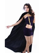 Deluxe 4pc Wicked Queen Costume-Skirt-Top-Cape-Crown Size L - £12.46 GBP