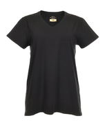 Blue Mountain YKL-9072 Women&#39;s Short Sleeve V-Neck T-shirt, Black, Large - $29.47 CAD