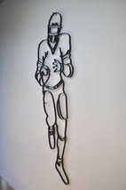 Football Player Iron Decorative Metal Wall Art Large Sculpture Wrought S... - $55.44