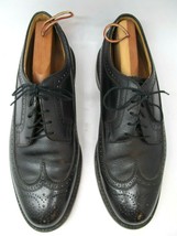 Florsheim Imperial Black Pebbled Leather 5 Nail V-Cleat Wingtips  Mens US 9.5 3E - £94.90 GBP