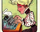 Vtg Postcard c 1911 - The Typewriter Postcard Comic - Aurochrome Series UNP - £11.18 GBP