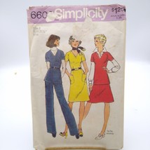 Vintage Sewing PATTERN Simplicity 6608, Misses 1974 Dress or Top Skirt and Pants - £6.95 GBP