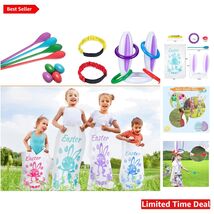 4-Piece Outdoor Easter Games Set for Kids: Sack Race, Egg &amp; Spoon, Ring ... - $46.48