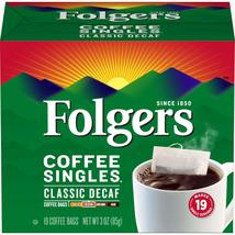 Folgers Coffee Singles Classic Decaf Medium Roast Coffee, 19 Single Serv... - $6.35