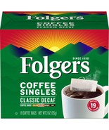 Folgers Coffee Singles Classic Decaf Medium Roast Coffee, 19 Single Serve Coffee - $6.35
