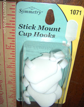 Cup HANGER HOOKS 1.5&quot; x1&quot; Rectangular Self Stick Wall Mount MEDIUM White... - $14.76