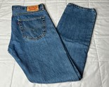 Levis 505 Mens Jeans 33x34 Blue Medium Wash Denim Straight Zip Fly 100% ... - £15.12 GBP