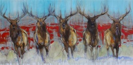 Amy Lay Antlers and Brothers Giclee on Canvas 20 x 40 - £278.97 GBP