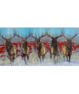 Amy Lay Antlers and Brothers Giclee on Canvas 20 x 40 - £279.65 GBP