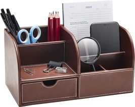 Gallaway Leather Desk Organizer - Office Stationery Storage Box, Large). - £35.13 GBP
