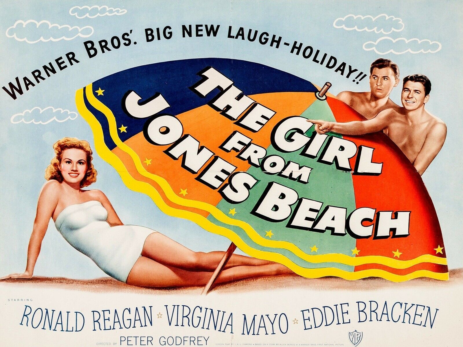 Decorative Poster.Interior wall art room design.Jones Beach Retro movie.11482
