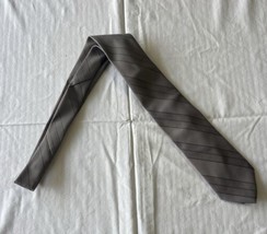 Ketch 3” Tie Vintage Solid Grey W/ stripes mens Designer Necktie Made In... - $9.49
