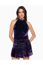 NWT RAMY BROOK Size 0 XS S printed Dolores velour mini dress $425 cocktail party - £95.63 GBP