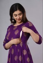 Attractive Pregnant / Maternity Women Kurti Gown Suit Easy baby Feeding Dress - £30.92 GBP