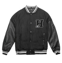 Homme+ Vancouver Logo Unisex Wool &amp; Leather Varsity Jacket - Black/Black - $750.39 MXN+