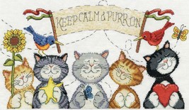 DIY Design Works Purr On Cats Kittens Keep Calm Counted Cross Stitch Kit 3425 - £26.24 GBP