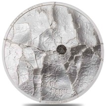 1 Oz Silver Coin 2022 $5 Cook Islands Aba Panu Meteorite Impacts Box &amp; COA - £116.49 GBP