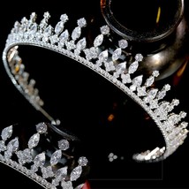 Fashionable Simple Wedding Crown Shiny Crystal Tiaras Elegant Bridal Hair Access - £80.43 GBP