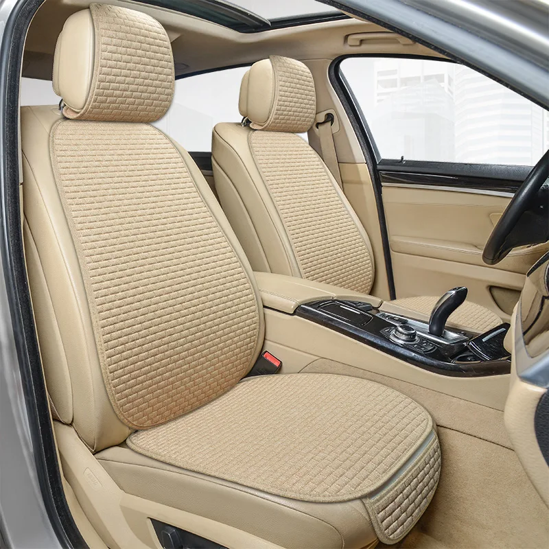 L car seat cover front chair protector linen flax summer cushion pad mat sedan suv pick thumb200
