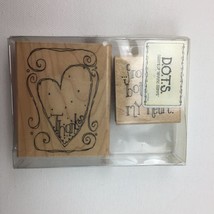 Dots Bottom of My Heart Thanks Set 2 Rubber Stamps S252 Card Making Scra... - $14.99