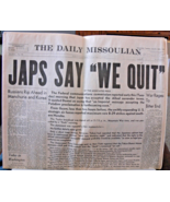 2 Missoulian Newspapers &quot;Japs Say We Quit&quot; Reprint of the Past June 20, ... - $10.68 CAD