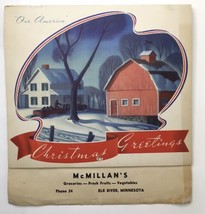 1942 McMillan&#39;s Groceries Elk River Minnesota Red &amp; White Foods Calendar... - $50.00