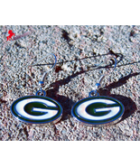 Green Bay Packers Silver Dangle Earrings, Sports Earrings, Football Fan ... - £3.10 GBP