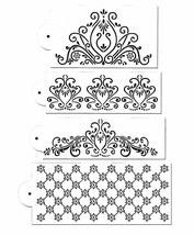 4 Piece Cake decorating Airbrush Icing Frosting Fondant Fancy Flower Stencils - £10.97 GBP