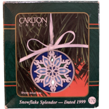 1999 Carlton Cards Snowflake Splendor Little Heirloom Treasure T3665 - £7.81 GBP