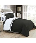 Elegant Comfort-Greek Embroidered Duvet Comforter Cover Set Twin Black - $26.59