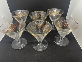 dessert glasses, beautiful gold roses and gold trim - £24.21 GBP
