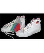 Adidas Nizza Hi Rainbow Trefoil &amp; Lining White Leather Shoes 4 Sets Lace... - $121.71 CAD