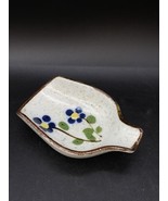 Tonala Cigar Ashtray Mexican Pottery Vintage Blue Flowers - $17.81
