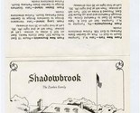 Shadowbrook Zweben Family Brochure &amp; Mailing Envelope Shrewsbury New Jer... - £11.07 GBP