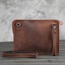 Norbinus   Leather A4 File Wristlet Clutch Ipad Pack Men&#39;s  Crossbody Bag Men Me - £130.66 GBP