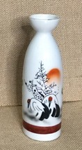 Vintage Ceramic Hand Painted Birds Nature Sake Bottle Japan Bud Vase  - £5.53 GBP