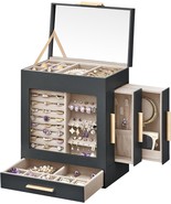Jewelry Box,5 Tier Jewelry Box, 12.9 x 20 x 24.7 cm, Slate Gray &amp; Metall... - $409.78 CAD