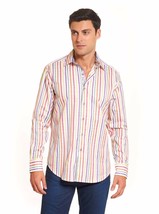 NWT ROBERT GRAHAM XL shirt multi-color striped with paisley cuffs designer - $129.99