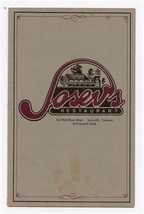 Josev&#39;s Restaurant Menu Sevierville Tennessee at Crawford Notch 1990&#39;s - £13.99 GBP