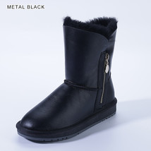Style Women Fashion Winter Snow Boots Real Sheepskin Leather Natural Sheep Lined - £131.79 GBP