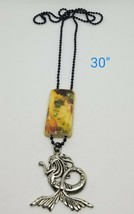 Mermaid necklace on bamboo tile Waterhouse - $10.89