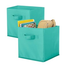 Whitmor Set of 2-10 x 10 x 10 inches-Turquoise Collapsible Cubes - £18.37 GBP