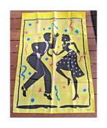 Vintage American Greetings Outdoor Yellow Flag Dancing New Year Party 42... - $17.99 CAD