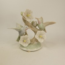 Hummingbirds &amp; Flowers Porcelain Vintage Figurine  SHJJ3 - £7.81 GBP