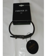 Forever 21 Men&#39;s Black Leather Bracelet Adjustable Silver Stud New - $14.36 CAD
