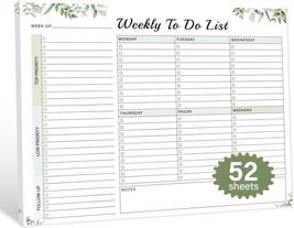 Weekly To Do List Notepad with 52 Undated Tear Off Sheets（8.5&quot;×11&quot;) Week... - $13.86