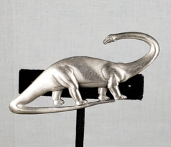 Vintage JJ (Jonette Jewelry) 1986 Pewter Brontosaurus Brooch - $27.69