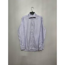 Jack Victor Mens Button-Up Shirt Purple Striped Long Sleeve Point Collar... - £34.06 GBP