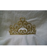 Fancy Gold Glitter Metal Tiara Scroll Hearts Swirls Queen Princess Cupid... - $18.94 CAD